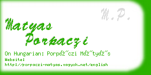 matyas porpaczi business card